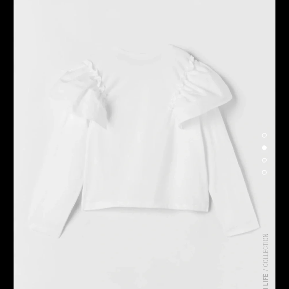 Zara White Ruffled Poplin Top